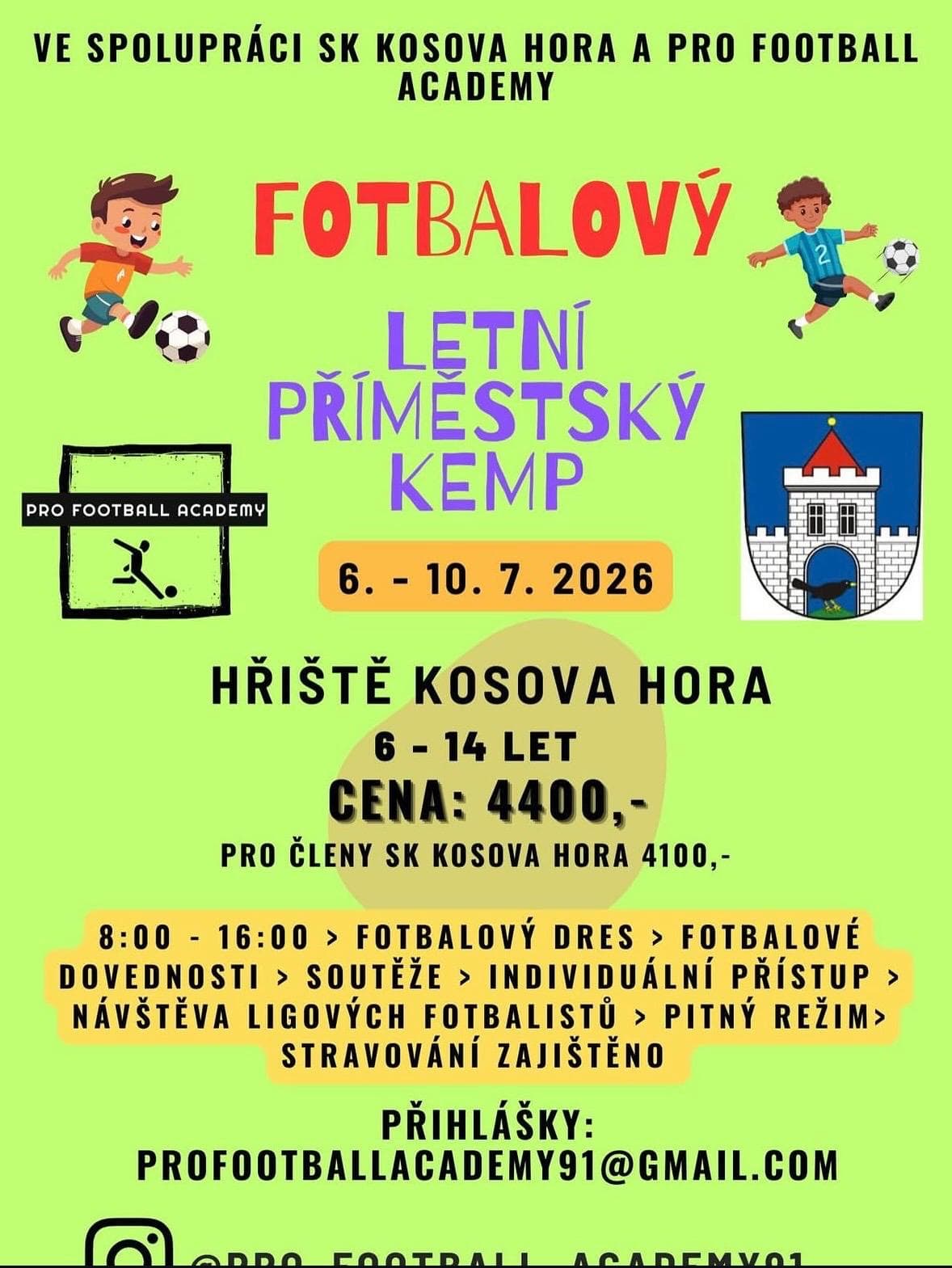 Příměstský fotbalový kemp Kosova Hora 1