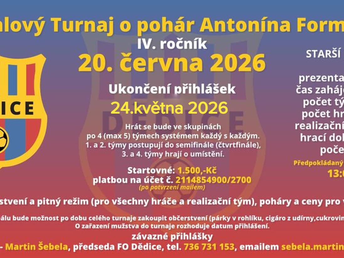 TURNAJ o Pohár Antonína Formánka